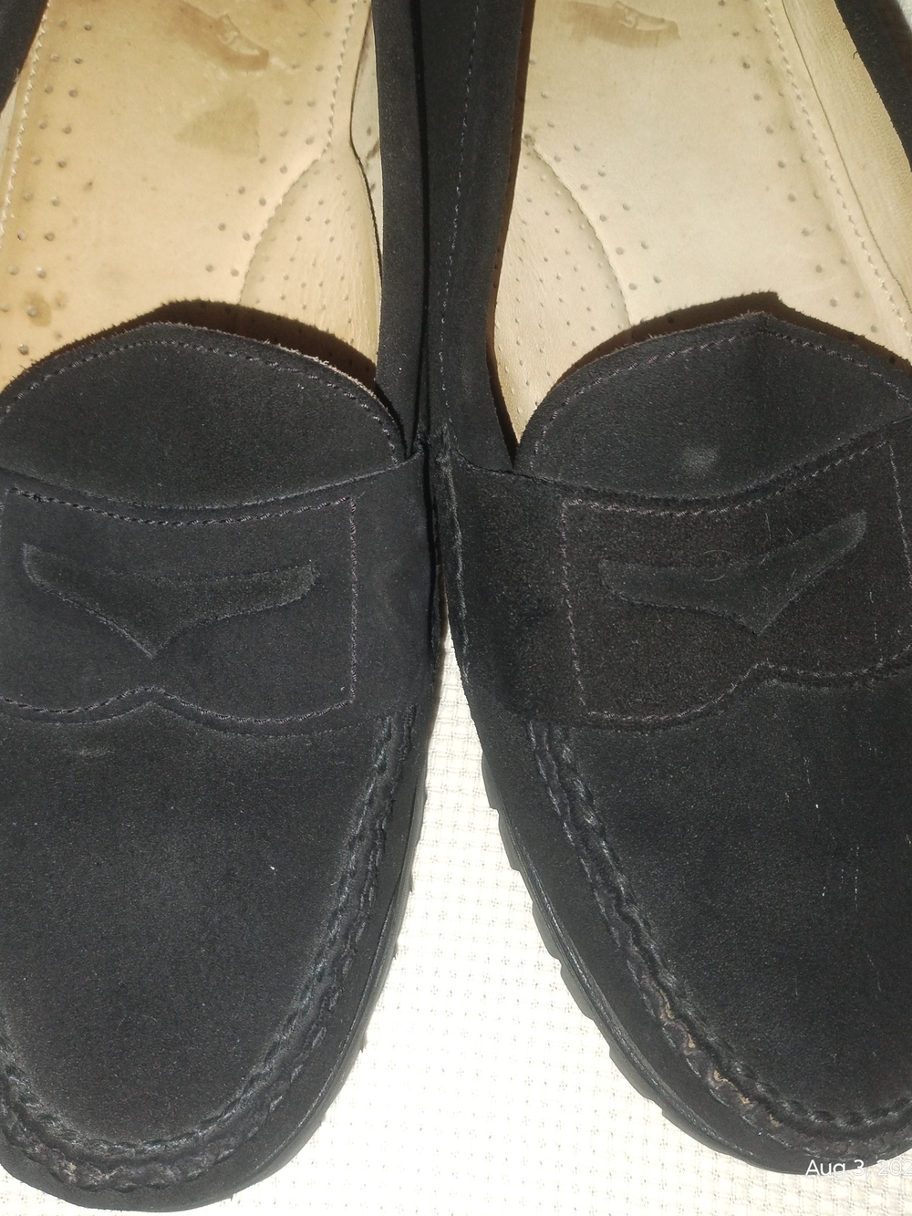 Bass Weejuns Mens 9D Black Suede Loafers - Picture 3 of 8